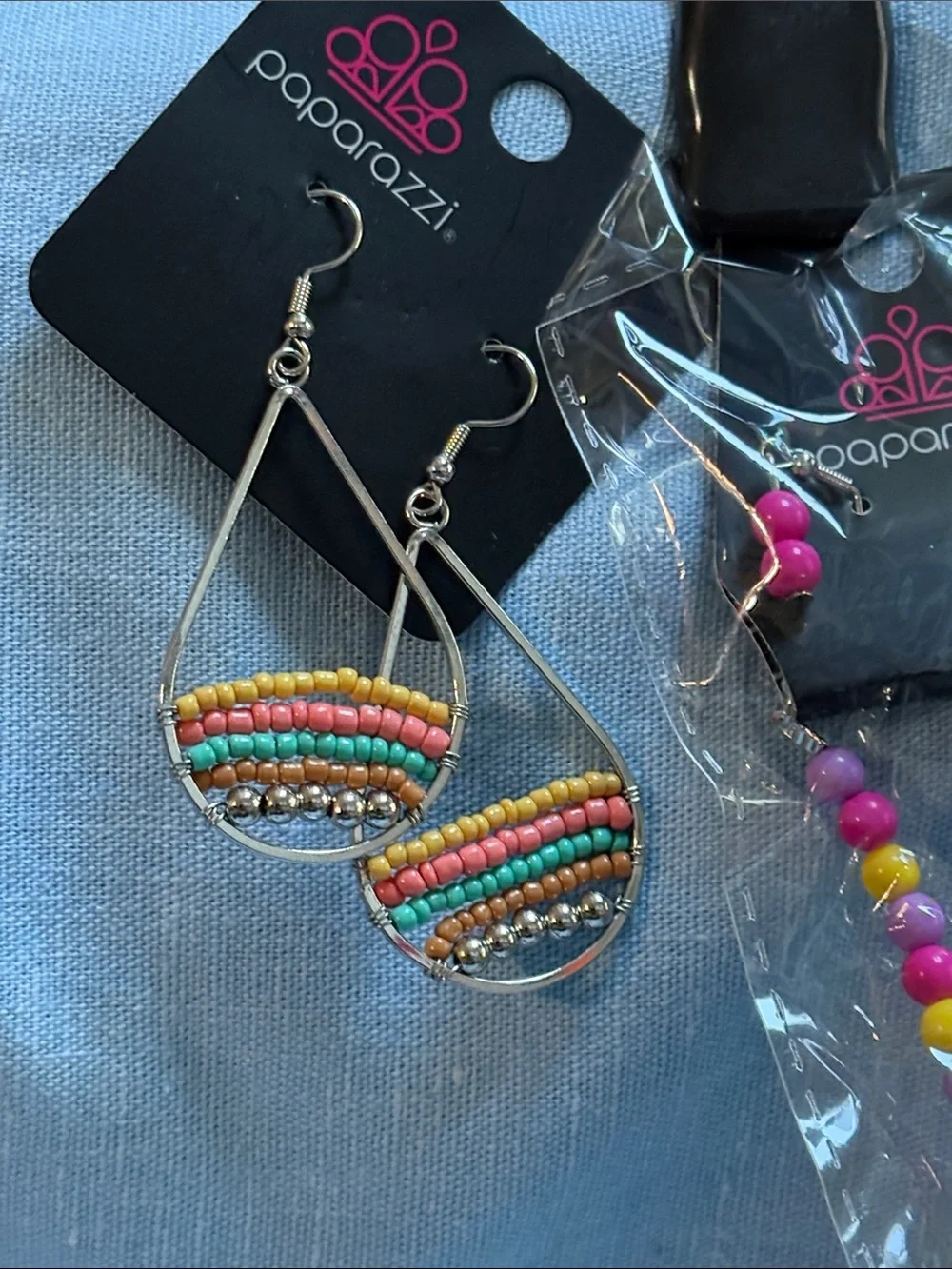 paparazzi Pink & Multi Beaded Kids Necklace and Earring Set